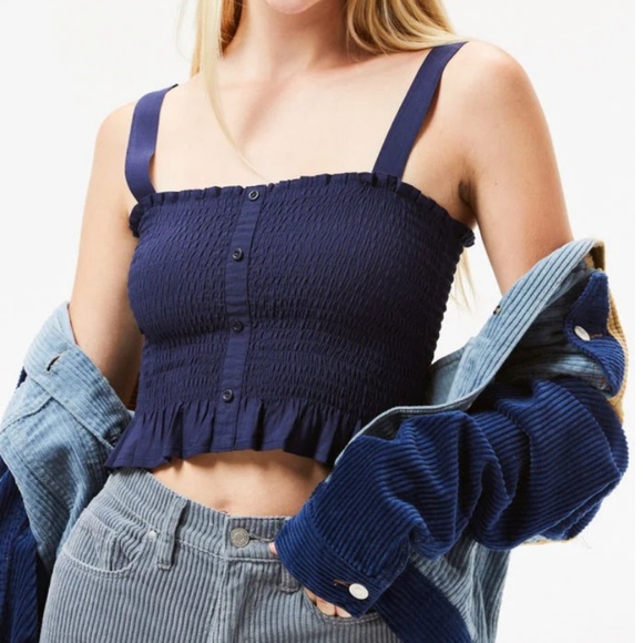 Kendall & Kylie Tops - button front smocked tank top